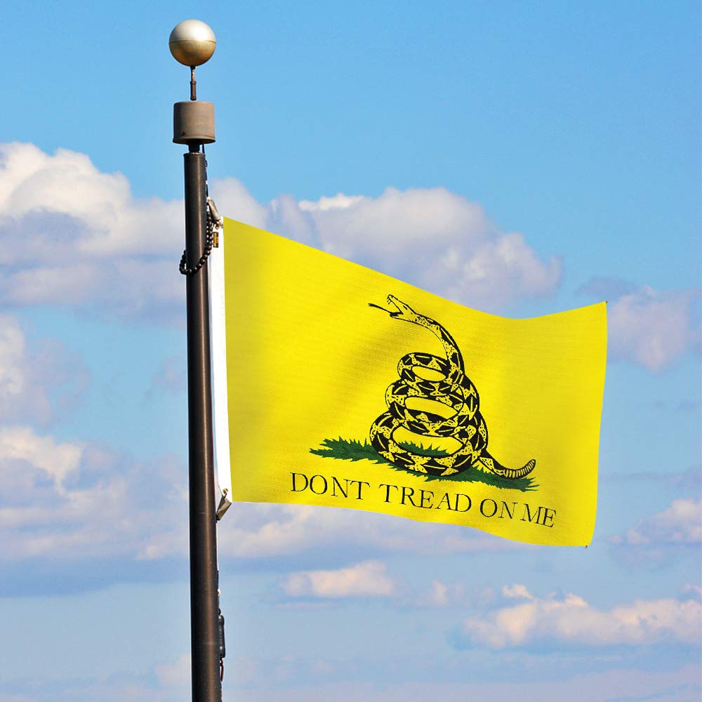 TDHDIKE Gadsden flag 3x5ft with brass grommets for bold outdoor display.