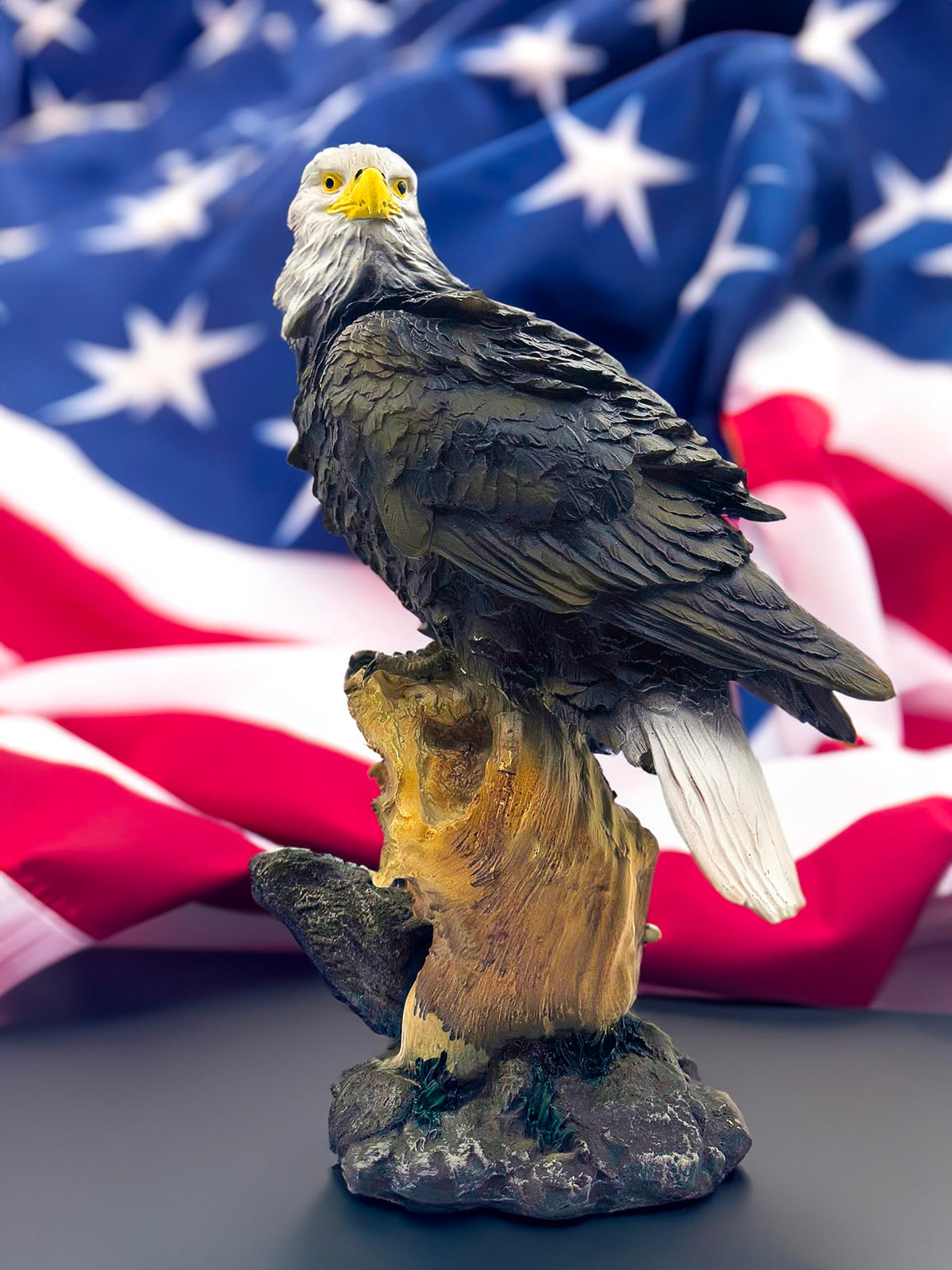 Teaeeno eagle art for home decor enhances shelf and mantel styling.