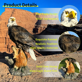 Teaeeno resin animal figurine eagle with non-toxic finish for safe indoor use.
