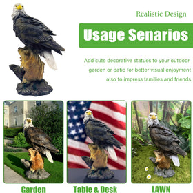 Teaeeno Majestic Eagle statue for garden lawn decor or patio display.