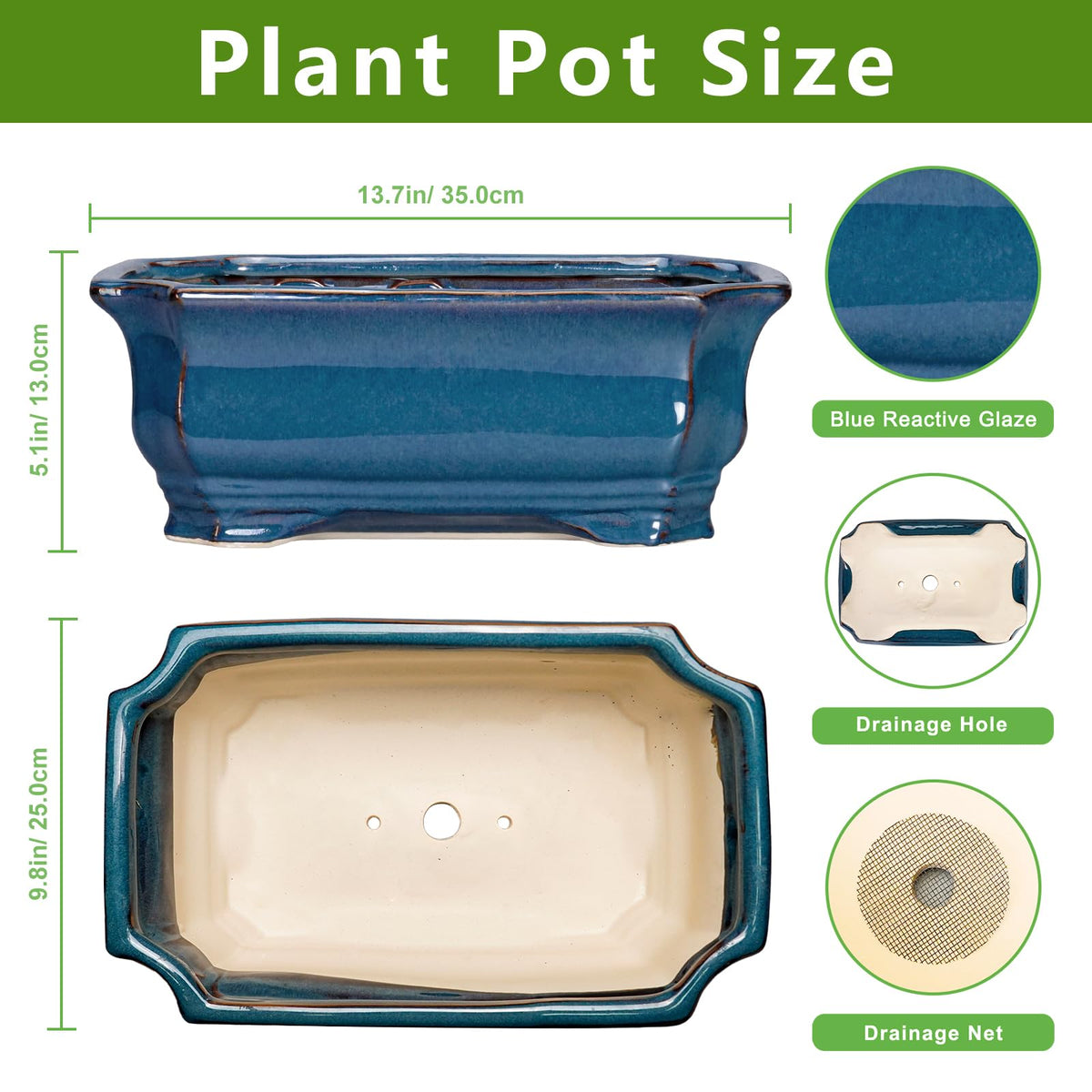 Close-up of Teagas pot drainage hole and net for moisture control