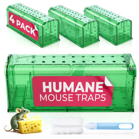 Teal Elite humane mouse trap pack 4 for indoor use, safe and effective.