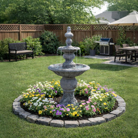 Teamson Home fountain doubles as a bird bath to invite wildlife.