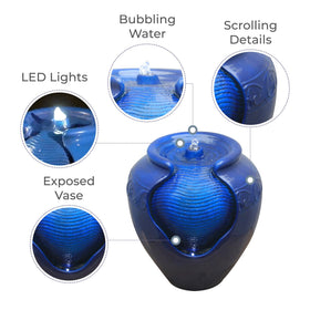 Teamson Home soft white LED lights illuminate water flow at night