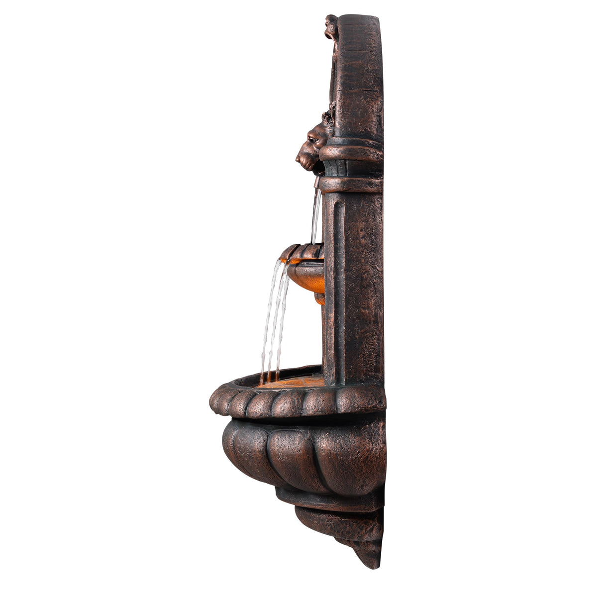 Teamson Home Lion Head Wall Fountain lightweight resin for easy mounting
