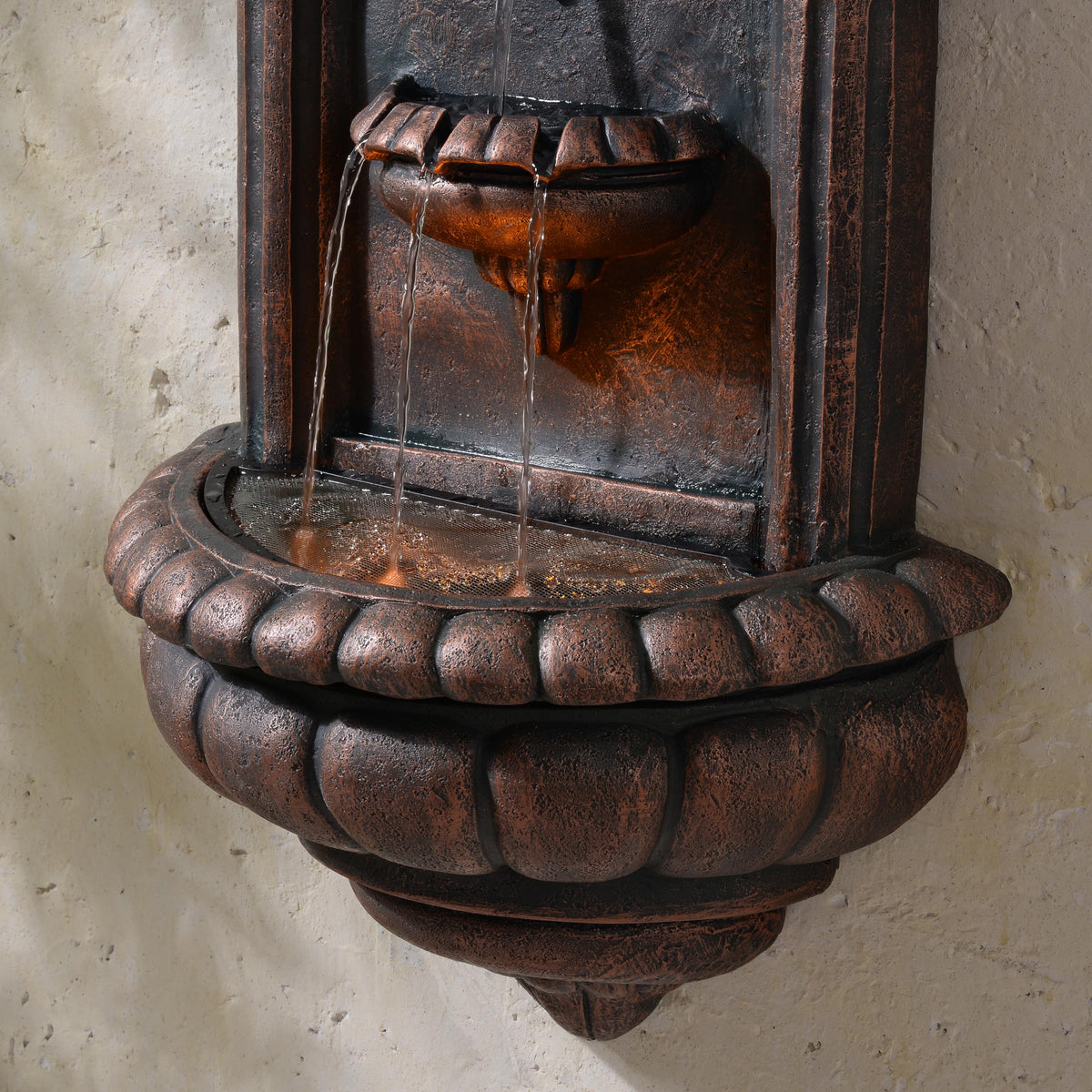 Teamson Home Lion Head Wall Fountain water stream creates soothing soundscape