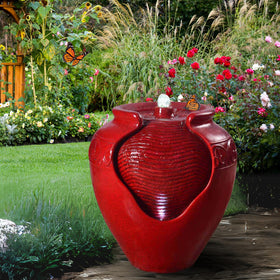 Teamson Home fountain's long 74-inch cord enables flexible placement.