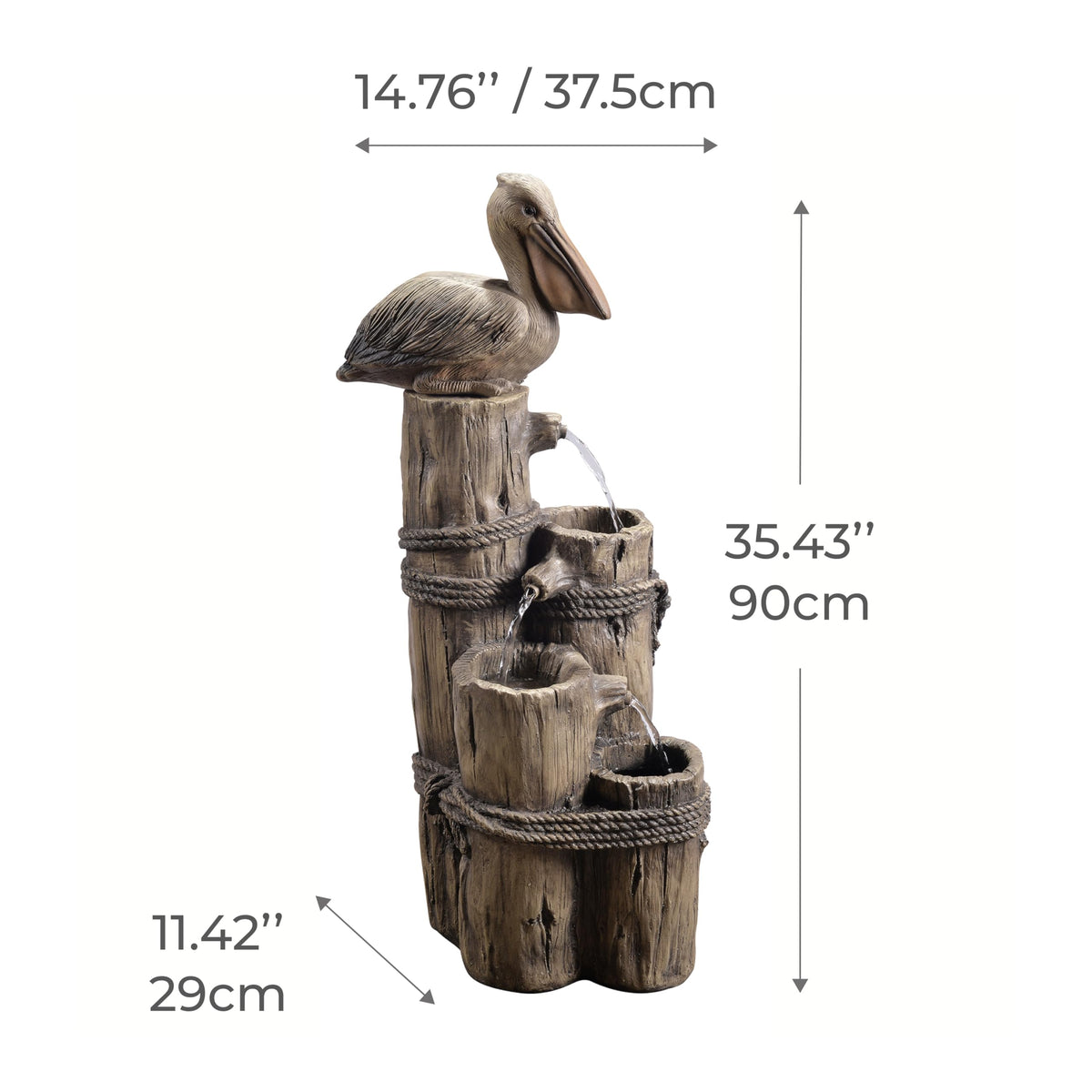 Teamson Home pelican figure closeup showcases friendly nautical charm.
