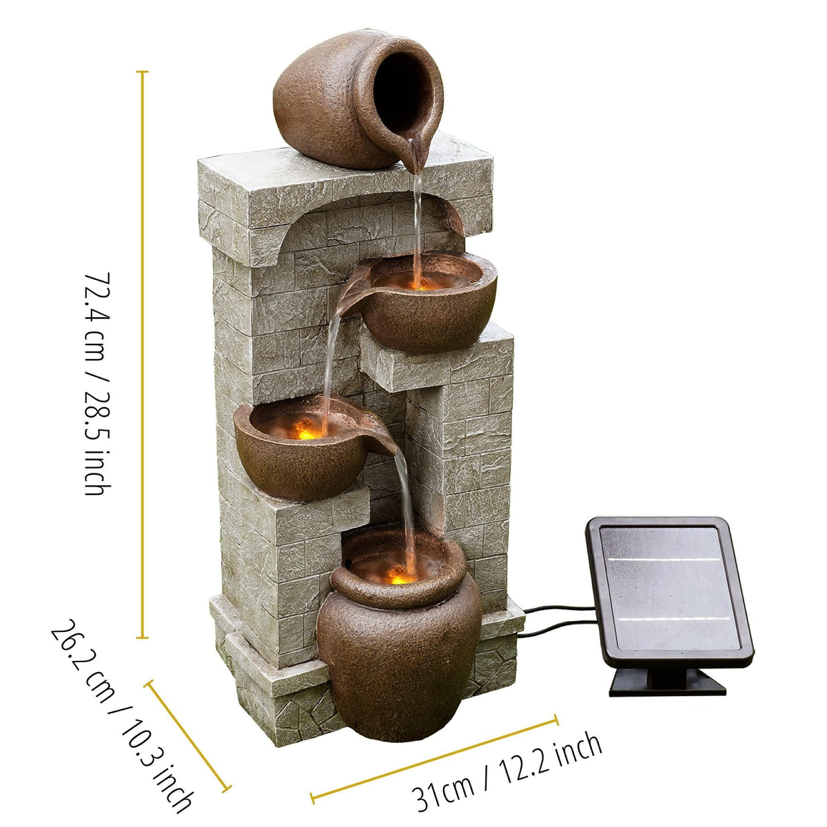 Teamson Home pump, solar panel, and battery kit enable cord-free, easy installation.