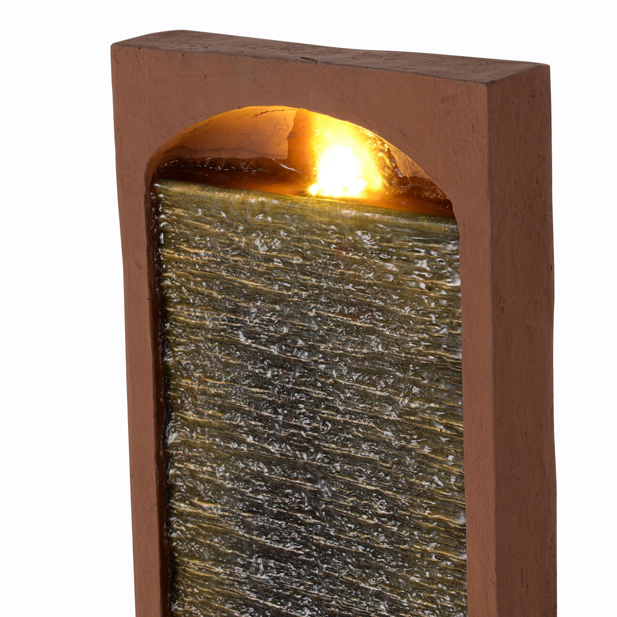Teamson Home waterfall red rock dimensions 38-58 inches for proportional setup
