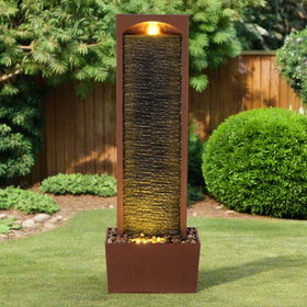 Teamson Home waterfall red rock LED top light highlights evening display
