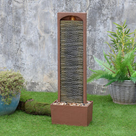 Teamson Home waterfall red rock outdoor décor set for decks patios