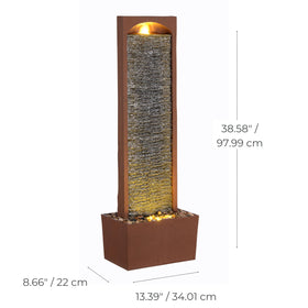 Teamson Home waterfall red rock pebbled base anchors garden décor