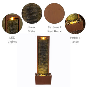 Teamson Home waterfall red rock wall trickle adds soothing soundscape outdoors