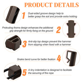 TEANTECH heavy-duty 10-inch spikes up close for stable ground anchoring.