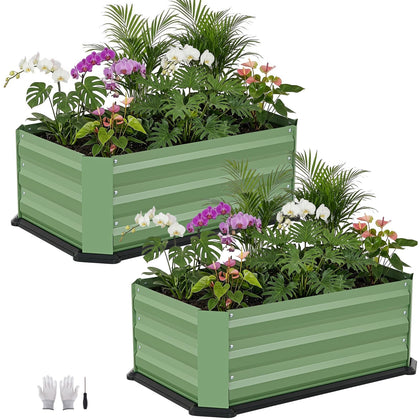 Tecana 2-pcs galvanized raised bed with bottom, leak-free for indoor or outdoor use.