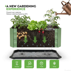 Tecana raised bed features safe rolled edges for family-friendly setup.