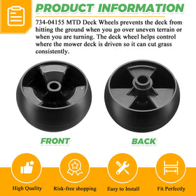 Techecook 5-inch mower deck wheels provide solid traction