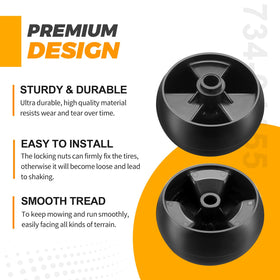 Techecook deck wheels compatible with Cub Cadet and more for easy replacements