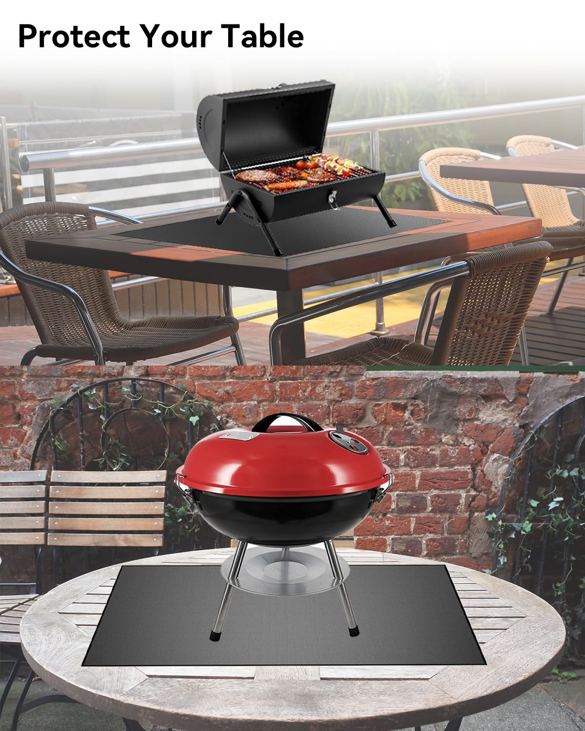 Techstarry portable durable mat ideal for storage and multi-grill use.