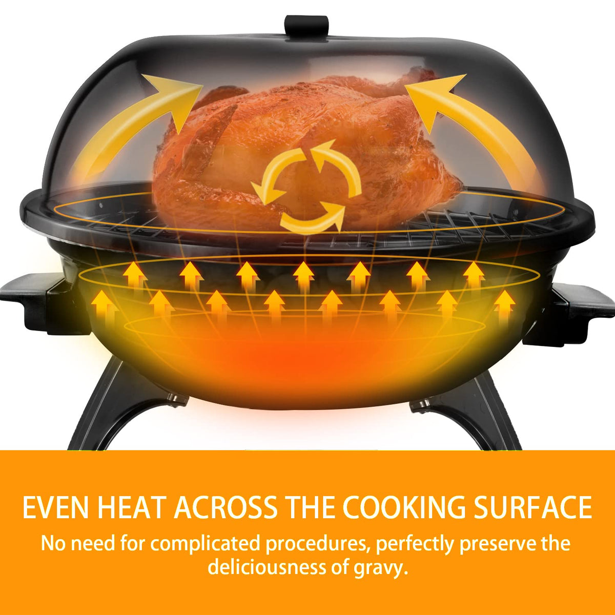Techwood Electric BBQ Grill double-layer design expands cooking versatility