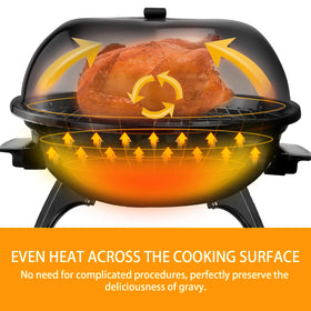 Techwood Electric BBQ Grill double-layer design expands cooking versatility
