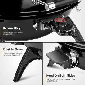 Techwood Electric BBQ Grill interlocking hood and bowl promote even heating