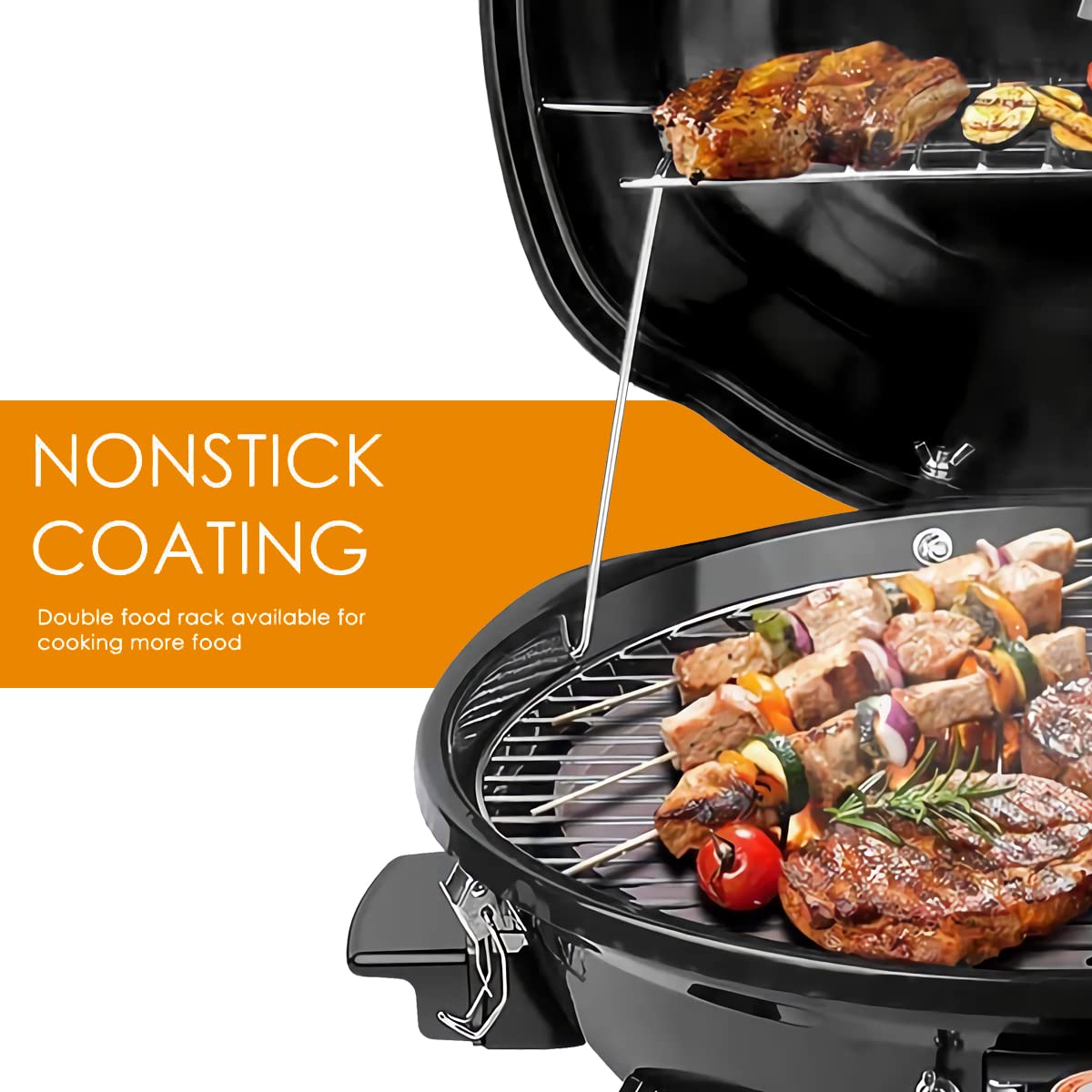 Techwood Electric BBQ Grill removable stand for easy outdoor portability