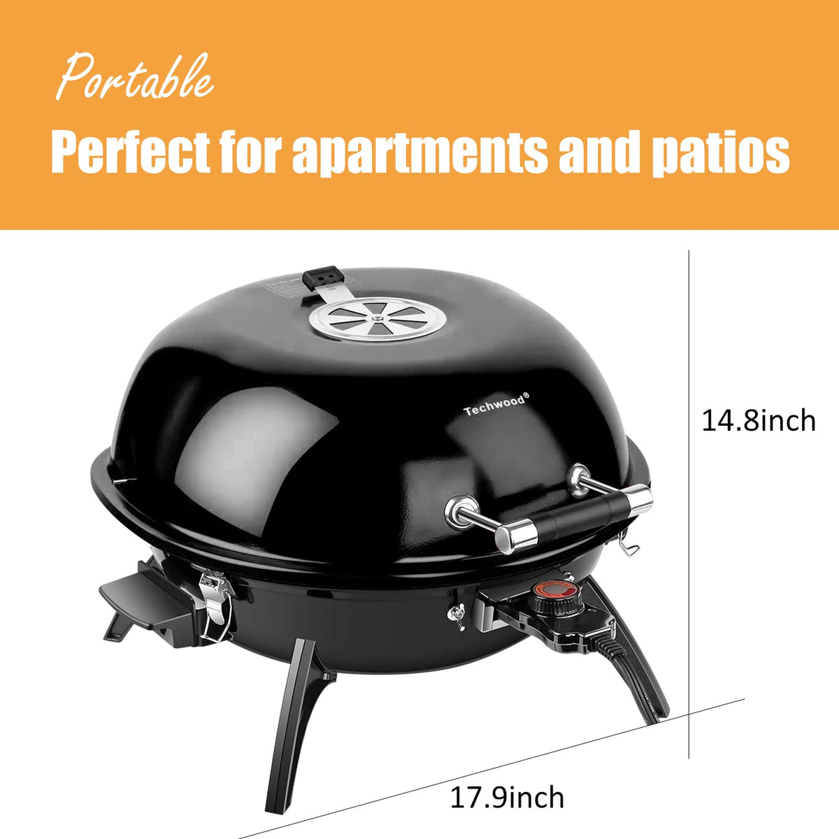 Techwood Electric BBQ Grill side control panel enables precise temperature adjustments