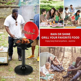 Techwood removable grease pan simplifies cleanup after grilling sessions.