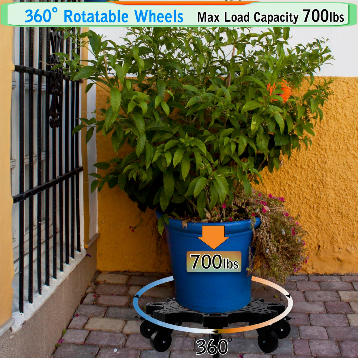 TECHYANG heavy-duty cart supports up to 500 pounds with stability
