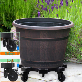 TECHYANG indoor-outdoor caddy moves large planters on decks
