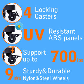 TECHYANG rustproof design with silent wheels for year-round use