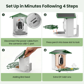 TECKNET weatherproof bird feeder outdoors in all weather