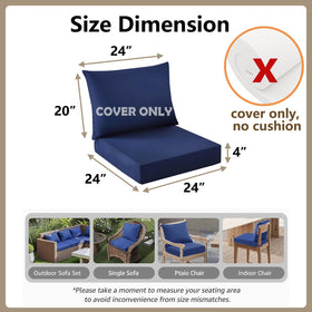 TECOSARA back cushion cover 24x20 vertical view shows fit and coverage