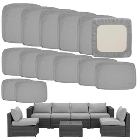 TECOSARA seat cushion cover in grey, quick-refresh for outdoor seating.