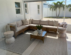 TECOSARA water splash fabric, protective beige cushion cover for outdoors.