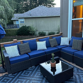 TECOSARA outdoor patio setup with cushion covers enhancing space