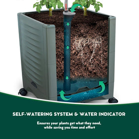 TeCreatio 5-wheeled movable planter with locks for easy relocation and stable positioning