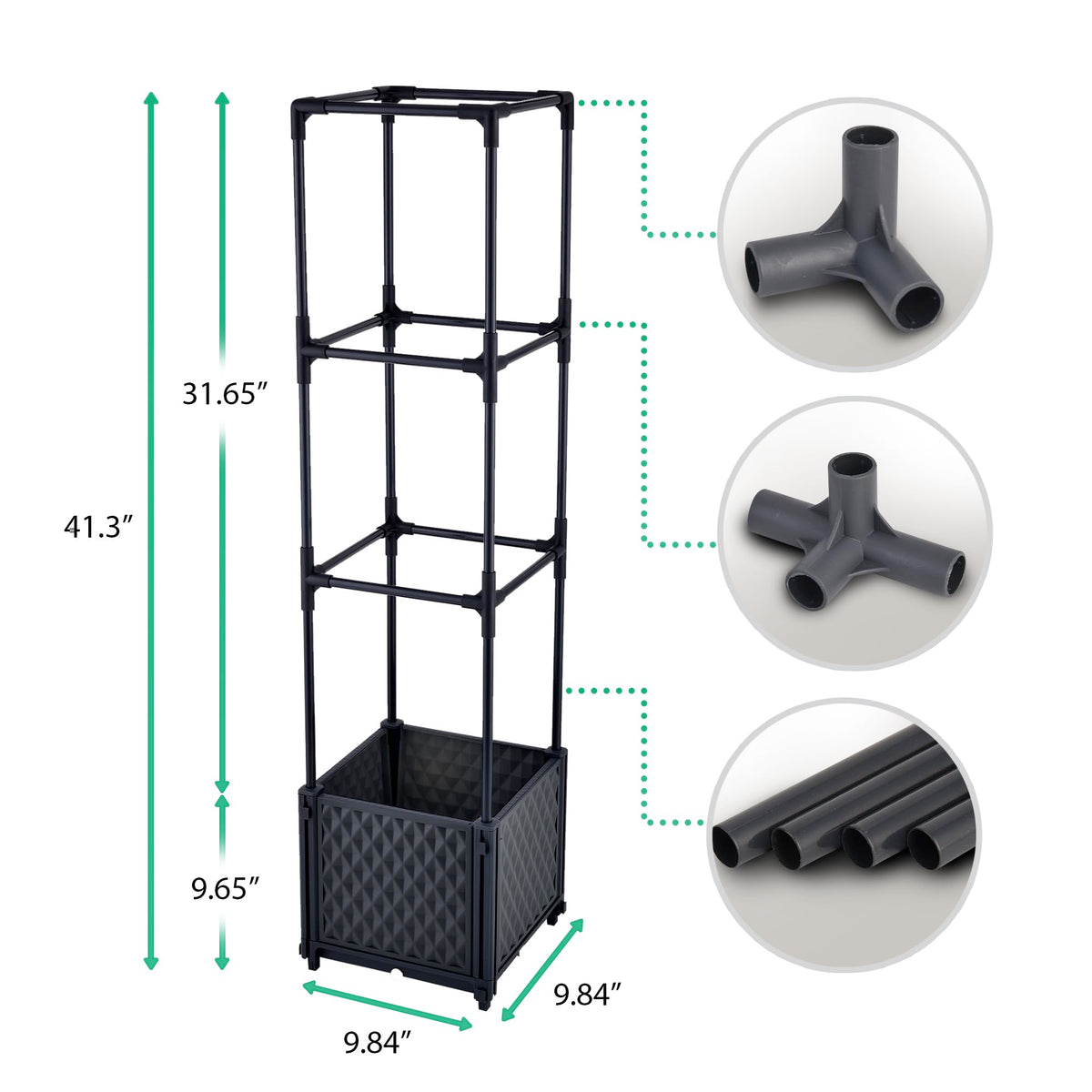 TeCreatio durable UV-resistant planter pot endures outdoor conditions while keeping roots safe.