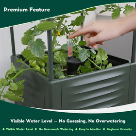 TeCreatio outdoor tomato planter shown in use with clear scale reference