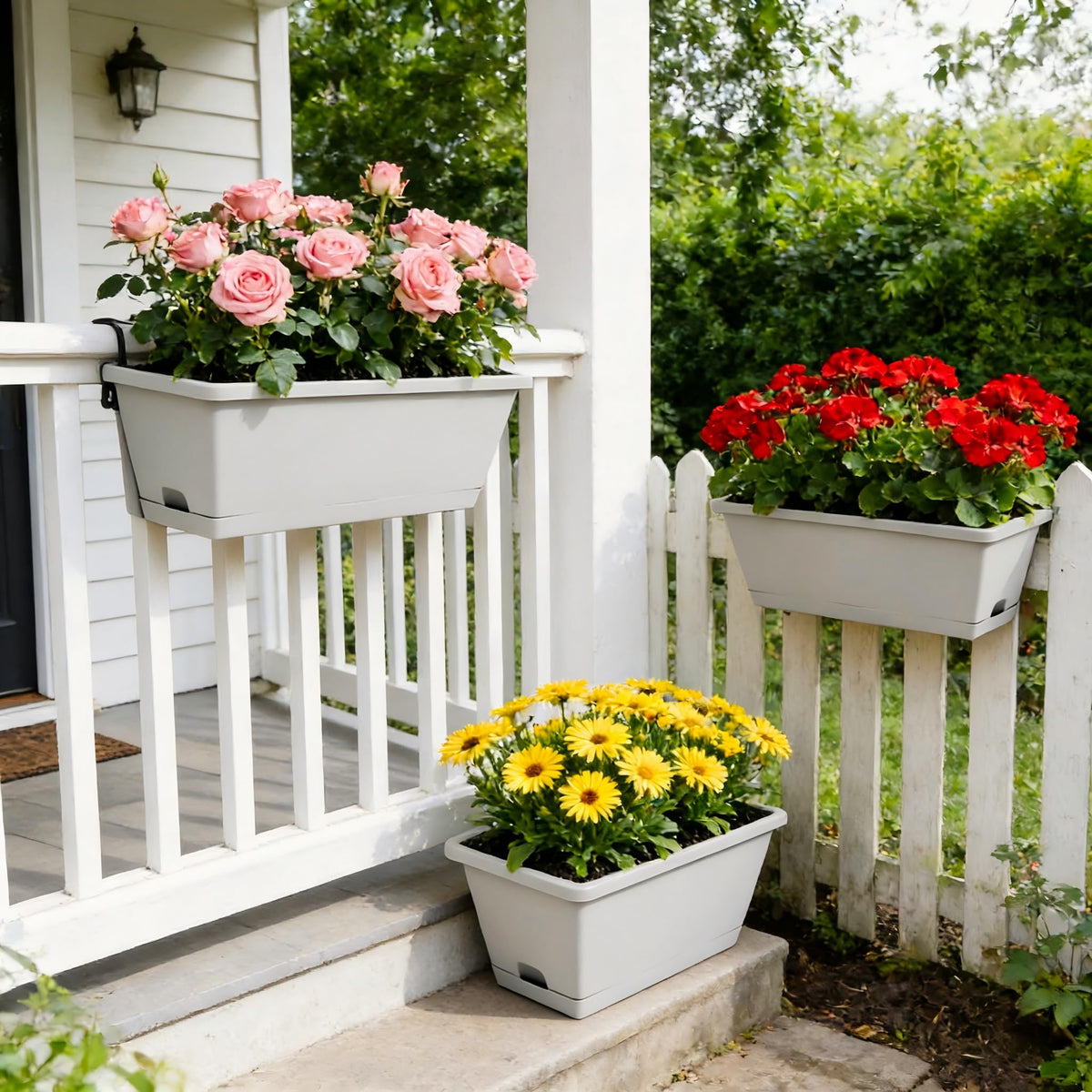 Tectsia rectangle sill planter ideal for herbs, flowers and greens.