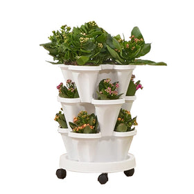 Tectsia strawberry vertical planter 3-tier stack saves balcony space.