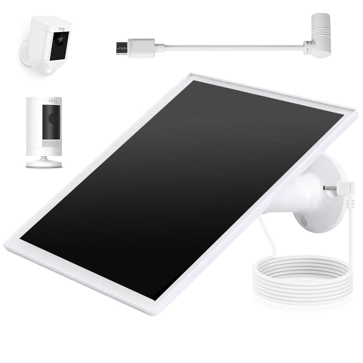 Teczckc Ring solar panel 5W powering outdoors via sunlight.