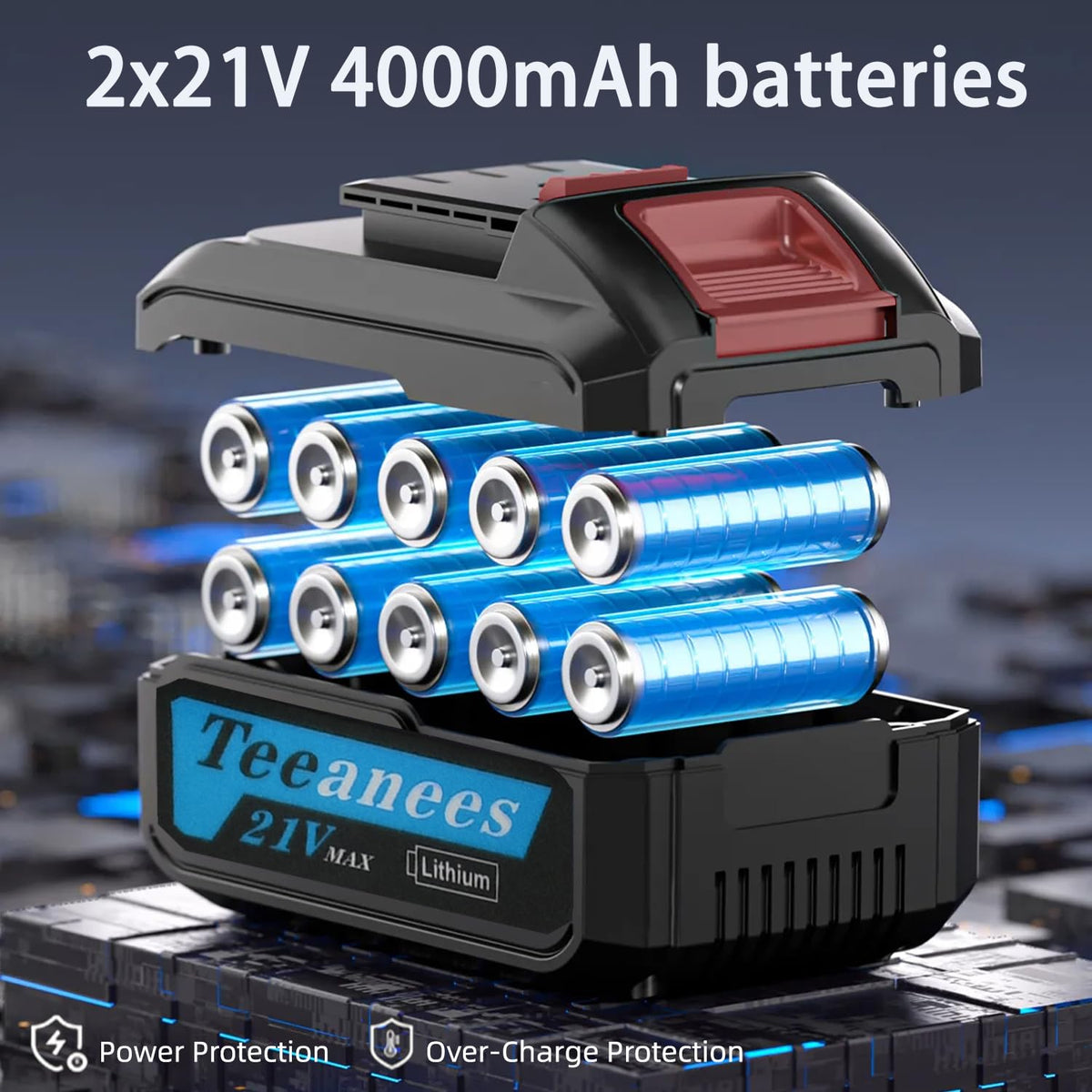 TEEANEES 4000mAh battery powering extended DIY sessions without interruption