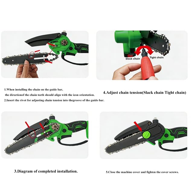 TEEANEES 6-inch chain with vibration-dampening plates for quiet operation.