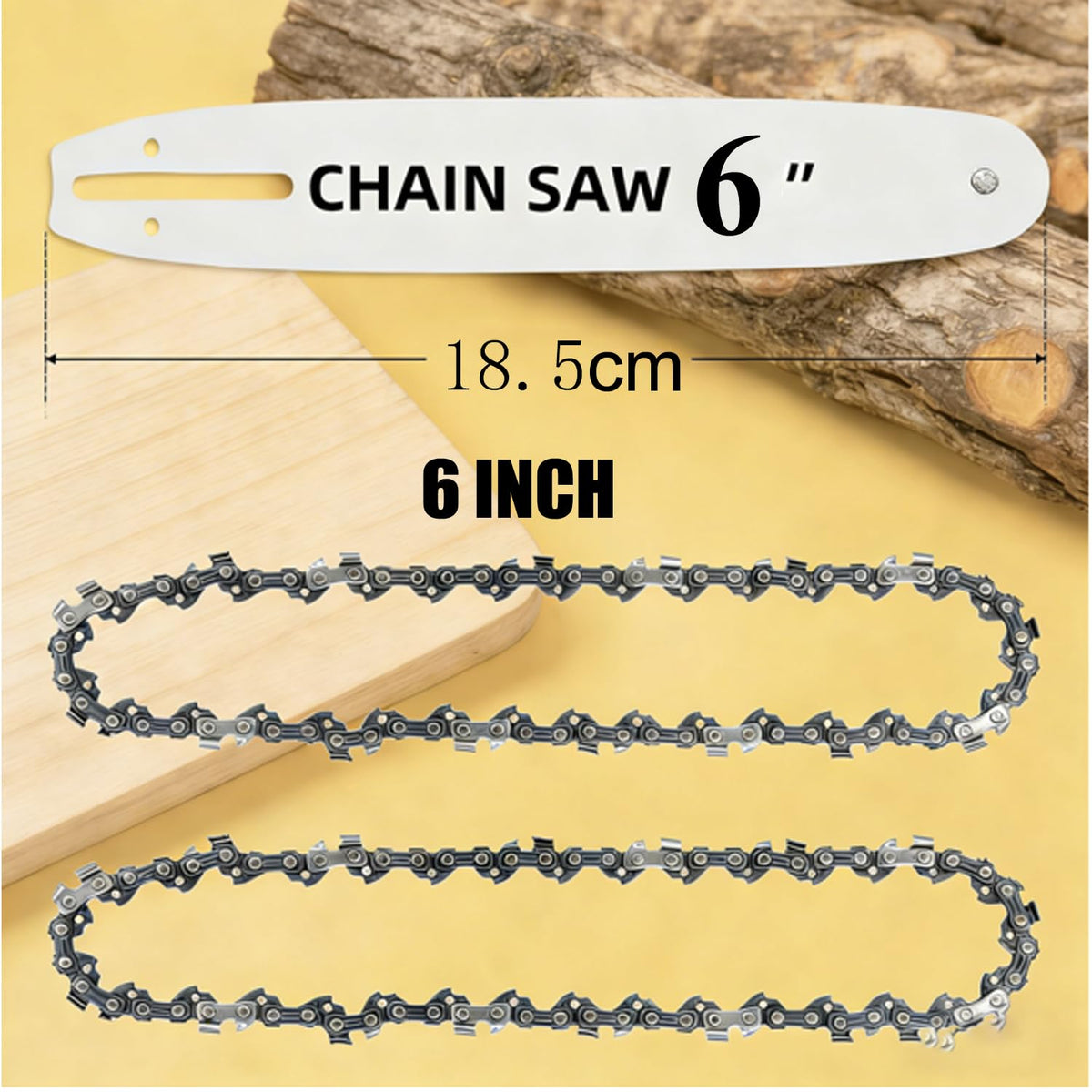 TEEANEES 6-inch chain with 1/4 LP pitch aligned for compatibility.