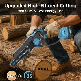 TEEANEES auto oiling system keeps chain lubricated for smooth cuts