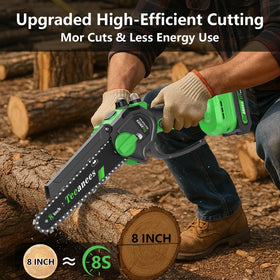 Two 2000mAh batteries ensure extended outdoor work with quick swaps.