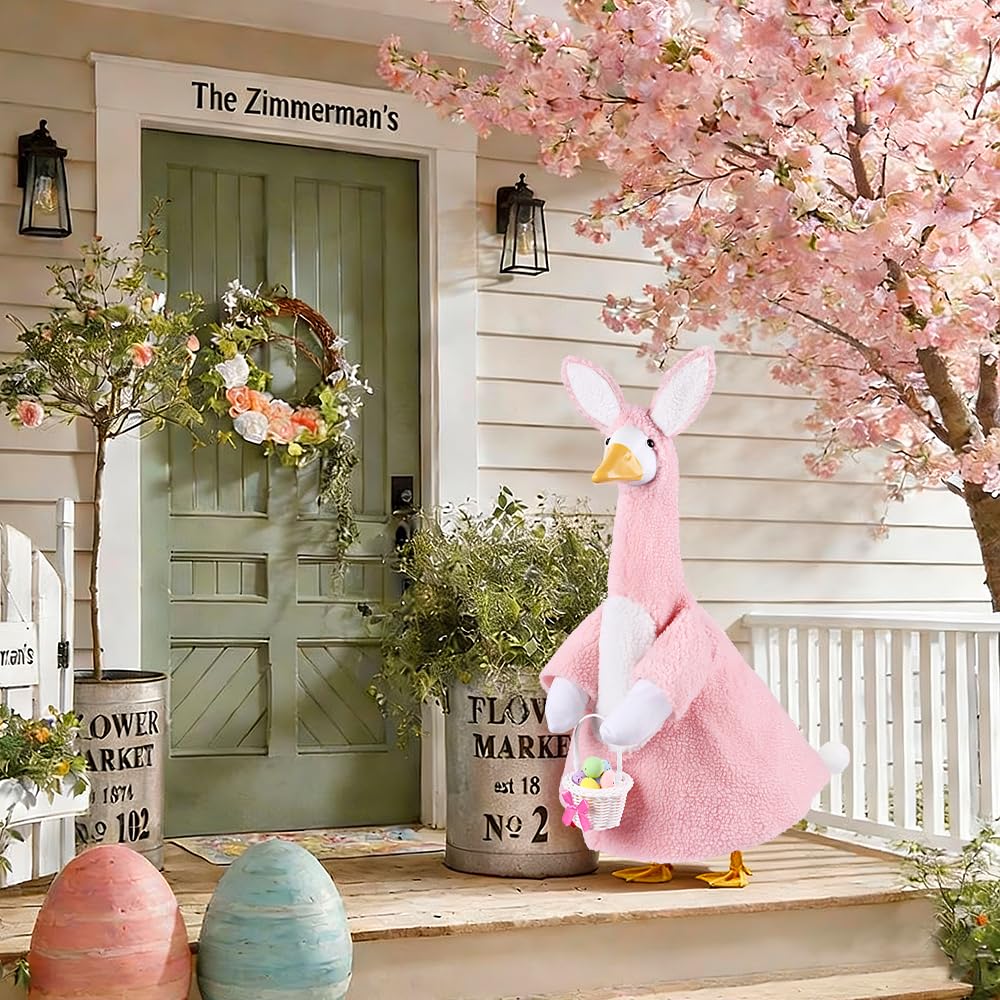 Teeanzo goose costume fits most 23-inch lawn geese for a snug look